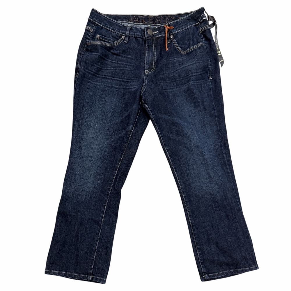 Jag Jeans Women's Mid Rise Slim Ankle Blue Denim Size 14 Brand New Western Glove